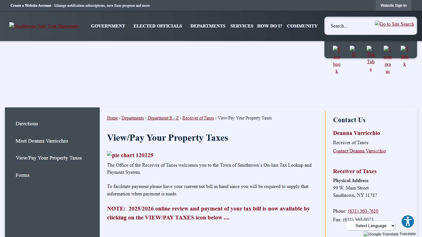 View/Pay Your Property Taxes Smithtown, NY - Official Website